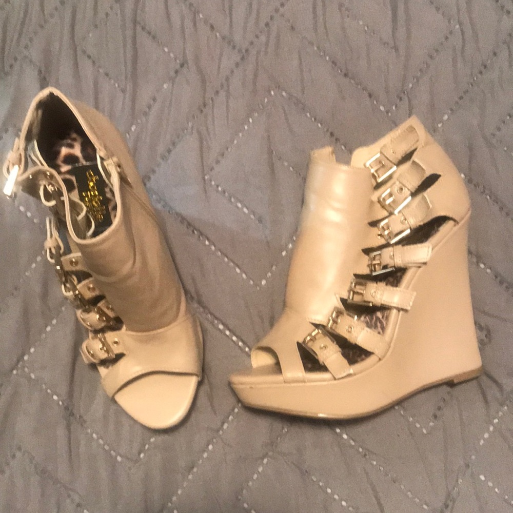 Side Buckle Platform High Heels Size 7